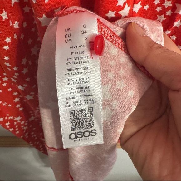 ASOS Red and White Stars and Moon Dress in Size 2 - Picture 4 of 9